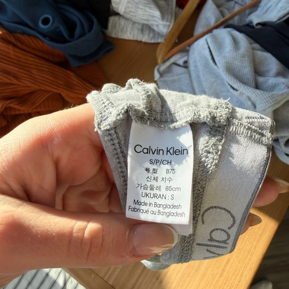 Calvin Klein Motive Heather Grey Plunge‎ Bralette